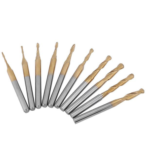 Wolframcarbid Kuglefræser Bits 3.175mm Skaft - 1*4/1.5*6/2*8/2.5*12/3.175*12mm