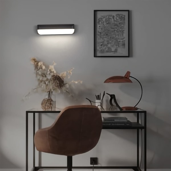 12W Utomhus LED Vägglampa IP65 Vägglampa 3000K Naturvit Vattentät LED Väggbelysning Trädgårdslampa 26X10X6CM