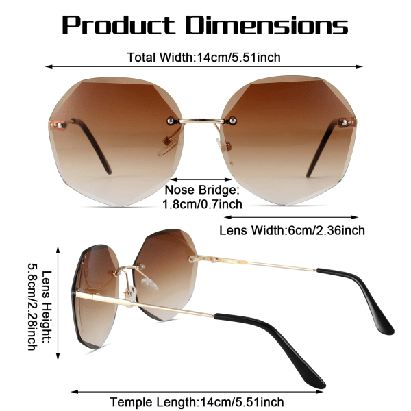 3 stk solbriller for kvinner UV400 beskyttelse