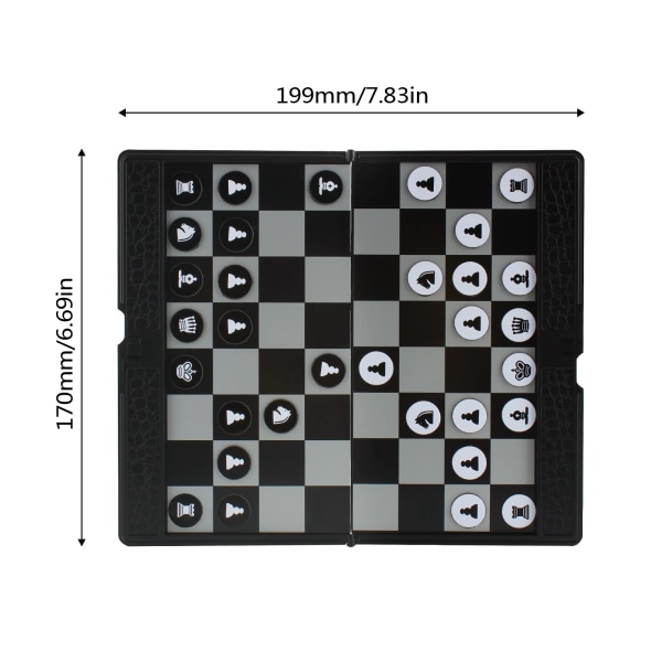 Mini foldbar tegnebogstype Magnetisk skaklommebrætspil