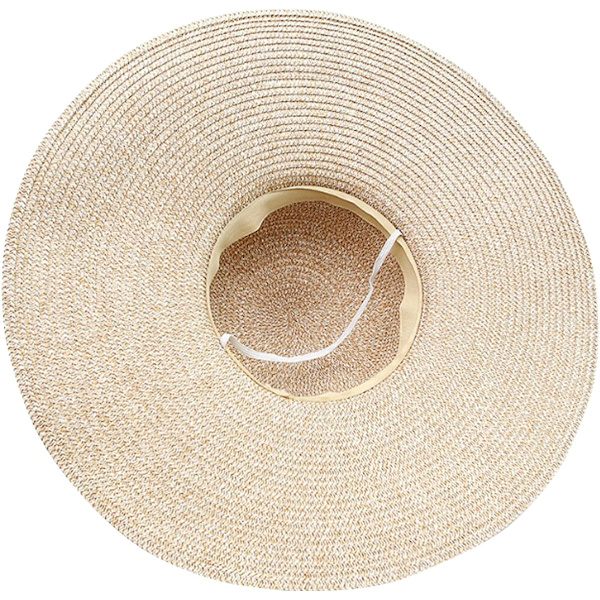Damebred Solhat med Bred Skygge Foldbar Solhat UPF 50+ (Beige)