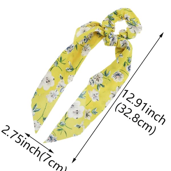 5 st satinrosett hårscrunchies blommigt hårband elastiskt