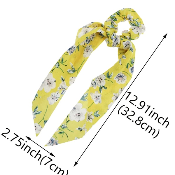 5 stk sateng sløyfe hår scrunchies blomster hårbånd elastisk