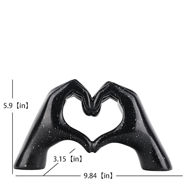 Sort gestus dekoration, kærlighed finger statue moderne black