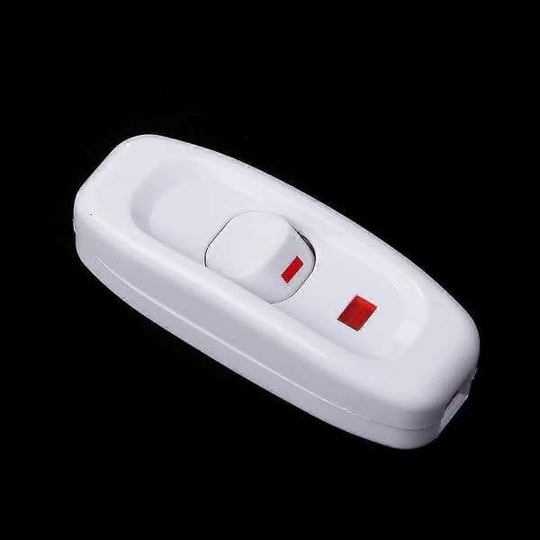Kompakt hvit plast inline ledningsbryter for lampe 10a 250v med LED-indikator