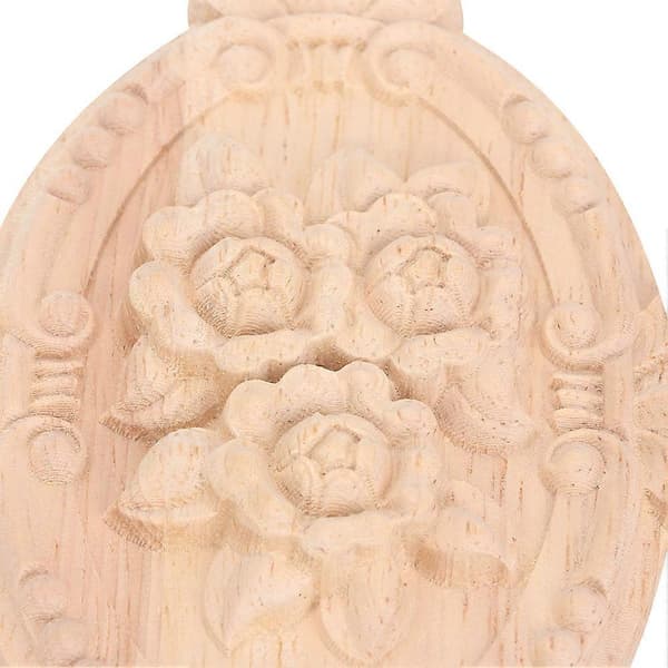 Oval Blomst Utskåret Onlay Applikasjon Møbeldekorasjon (21*15cm)