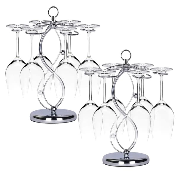 Vinglassholder for bordplate, 6 vinglassholder oppbevaringsorganisator