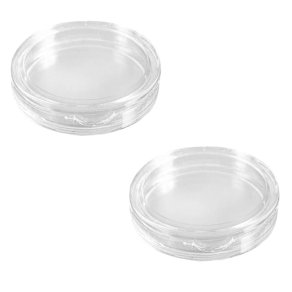 10 st Små Runda Transparenta Myntkapslar i Plastlåda 38mm