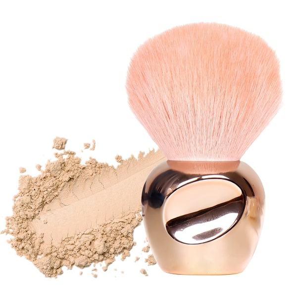 Pudder makeup børster, rødme børster, store ansigtsbørster til løst eller presset fikseringspulver, bronzer børster med plysfiber