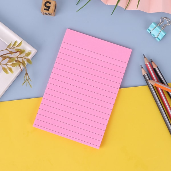 6-pack Sticky Notes Post it farverige forede postmemoer Aftagelig selvklæbende notesblok til kontor, hjem, skole