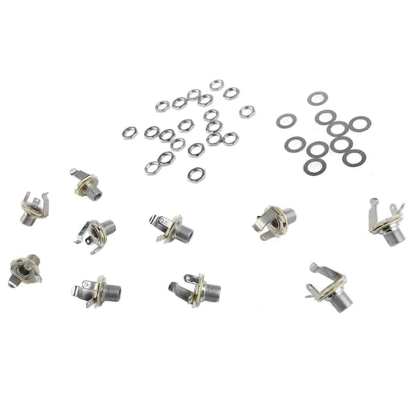 Metall Mono Standardstorlek Elgitarr Jack Ersättning 6.35mm - 10 Set