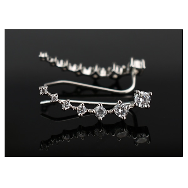 Öronmanschetter 7 Kristaller 925 Sterling Silver Hypoallergen