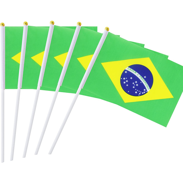 25 Pack håndholdt lille miniflag Brasilien