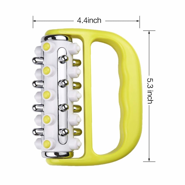 Anticellulittmassasjer og muskelmassasjerulle (gul)