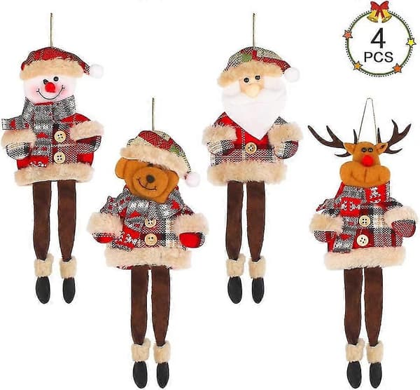 4 st Julgransprydnader Julhängande Dekorationer Julgransprydnadsset Jultomteprydnader, 7437