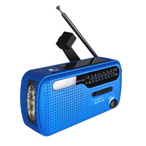 Wind Up Radio, Solar Radio med håndsving, Bærbar Survival Emergency AM/FM/SW-radio med USB-telefonoplader, batteriradio, Dynamo-radio med lommelygte