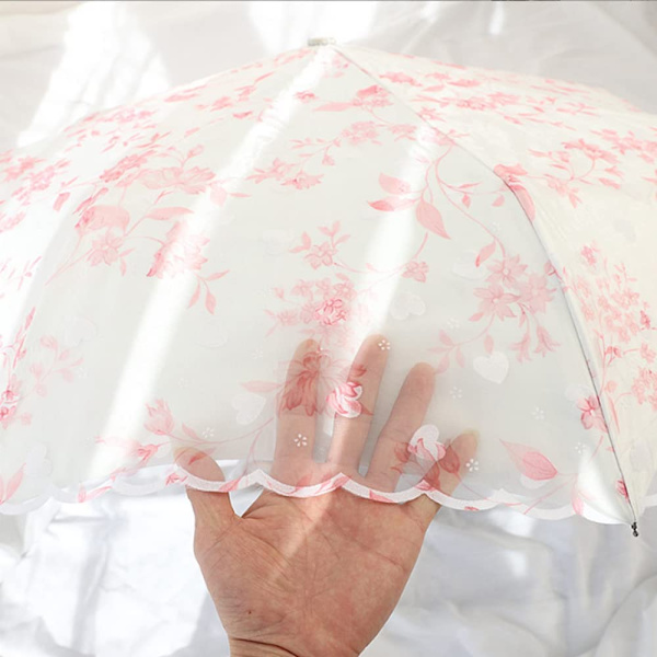 Solparasoll  Blonder Dobbeltdekk Anti-UV Parasolparasoll（Rosa)