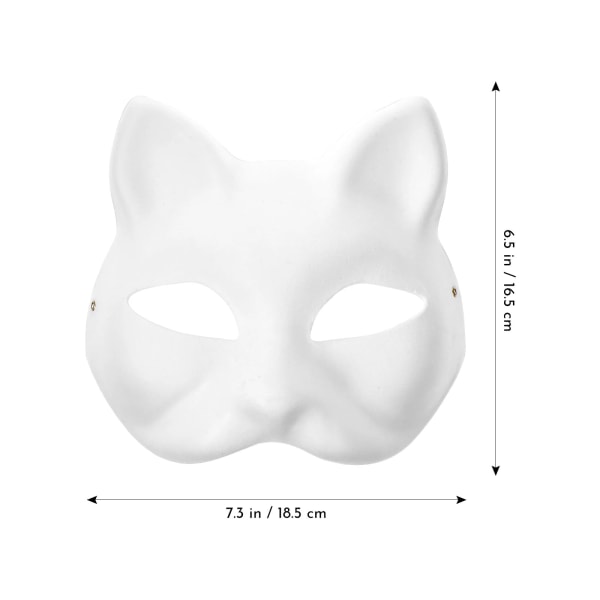 DIY Blank Fox Cat Masks, White Paper Masks, Blank Masks til maleri, Håndmalede Craft Masker, til Masquerade Art Cosplay Dance og fest