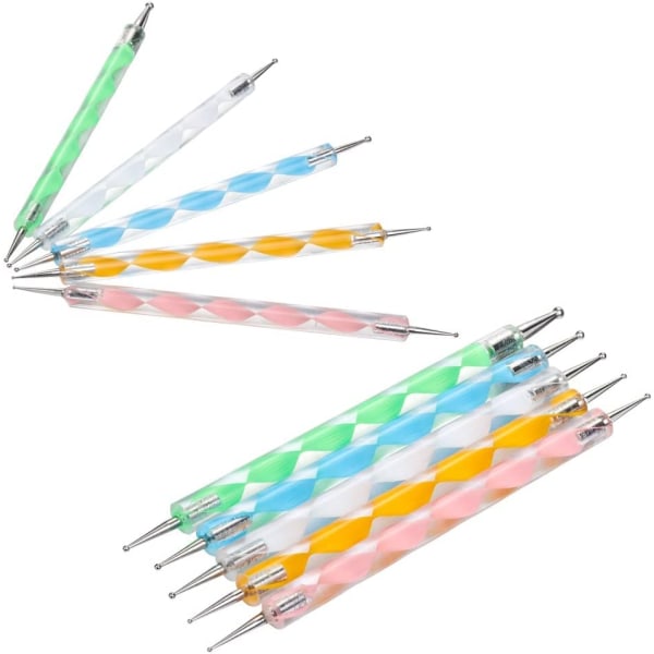 Dotting Tools Set, 5 stk  Nail Art 2 Way Dotting Pen Tool