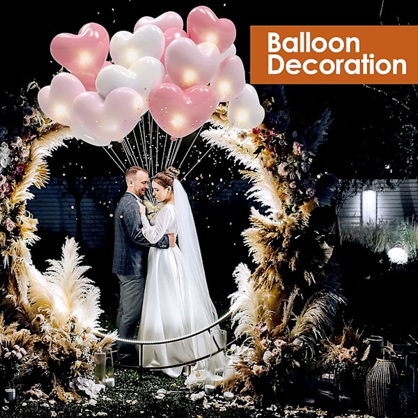 Led-ballonglampor 60 stycken Led-ballonglampa, Led-lampong, Mini Led-ljus upp ballonger för papperslykta bröllop