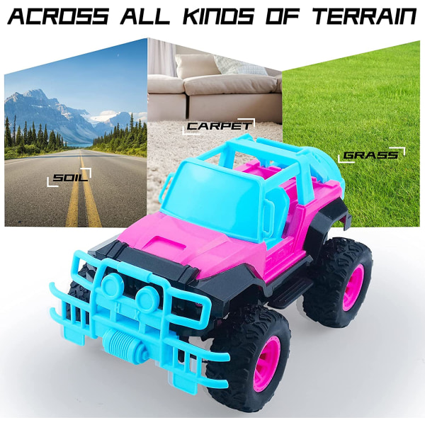 Rc-bil leksak för flickor pojkar barn småbarn, 1:18 rosa