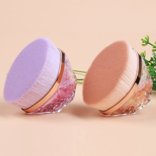 Högdensitets mjuk magisk foundationborste multifunktionell makeupborste för ett brett utbud av foundation, med bärbar förvaringsväska (rosa)