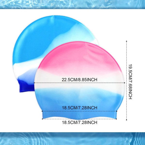 2 stk. svømmehat, unisex silikonesvømmehætte til voksne og børn