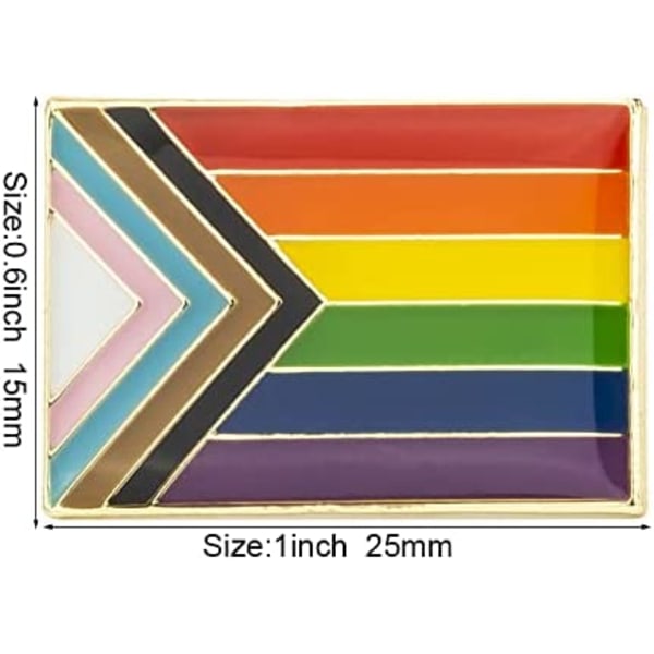 Pack 5 Progress Pride Lapel Pin Brooches Pins Flag badge Brooch Badges (Progress Pride)