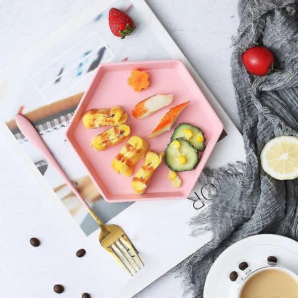 Sekskantede genanvendelige desserttallerkener