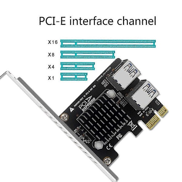 Pcie til Pcie Adapter Pci-Express X1 til 4 Pci-E X1 Mining Riser Kort Med Blænde