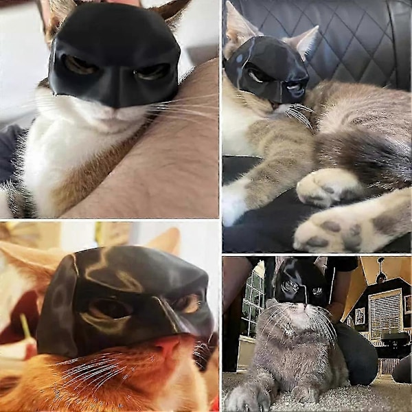 Ny Bat Cat Avenger Mask Cosplay Hatt Katt Leksaker Ornament Cool Batman Cat Mask Djurtillbehör Dekoration Rea l