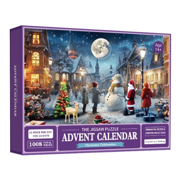 Adventskalender 2024 Puslespil - Julefamilieferie Puslespil 1008 Brikker Puslespil