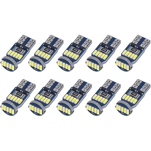 10 stk. T10 W5W Canbus fejlfri LED-pærer 15 stk. Hvid 6000K