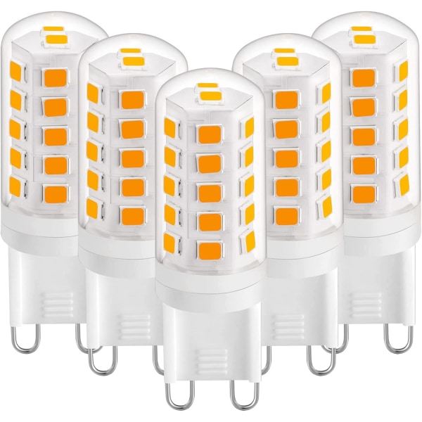 G9 LED-pære 3W varm hvit 2700K, LED-lyspærer 420LM, 5-pakning