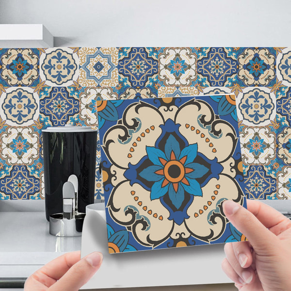 Fliseklistremerker for kjøkken, baderom, veggfliser i marokkansk stil, overføringer for 6 x 6 tommers fliser, 24 stykker