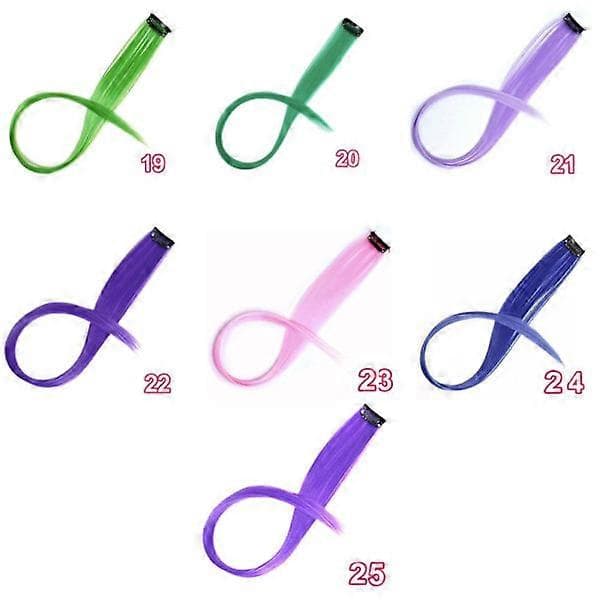 3 stk. Clip-on-striper / Hårextensions - 24 farger 22. Mørk lilla