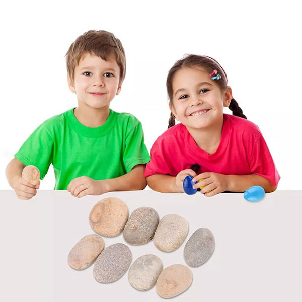 Strandsten til maling 10 stk. Glatte flade store sten til maling Kunsthåndværk 30-50mm Maling flade stensten til potter Farverig maling