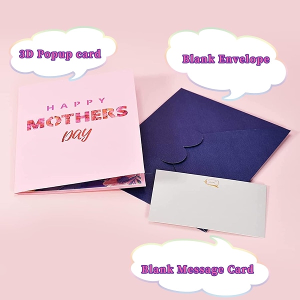 3D äitienpäiväkortti, ponnahduskortit äitienpäiväkortit äidille, syntymäpäiväkortit naisille, äidin syntymäpäiväkortit, käsintehdyt kukkien onnittelukortit