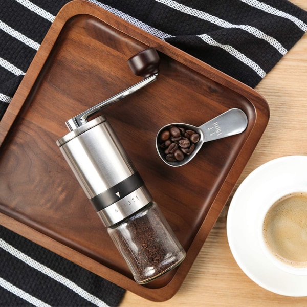 Manual Coffee Burr Grinder, with External Adjustable Coarseness, Ceramic Conical, Hand Coffee Grinder, Fast Grinding Portable