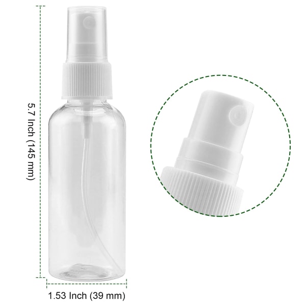 40 Pack 100ml Clear Spray Bottles,Fine Mist Plastic Spray Bottle