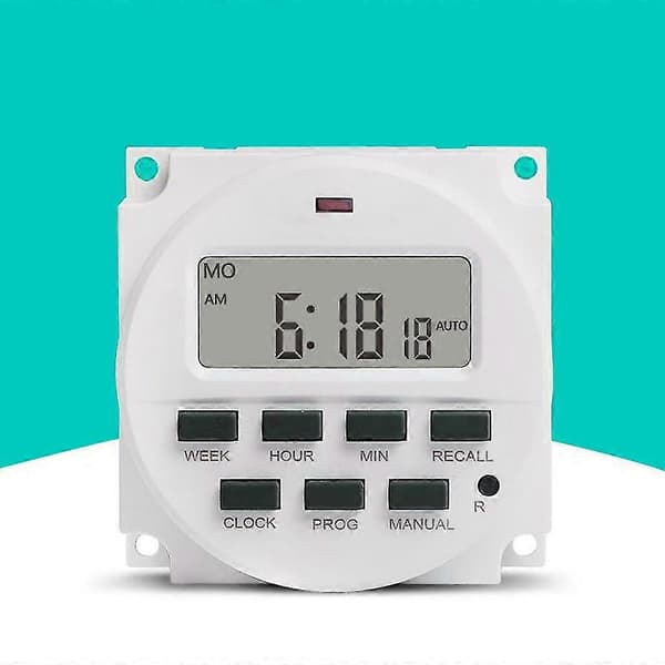 15,98 tommer LCD Digital Timer 12V DC 7 Dage Programmerbar Tidsafbryder TM618N-4