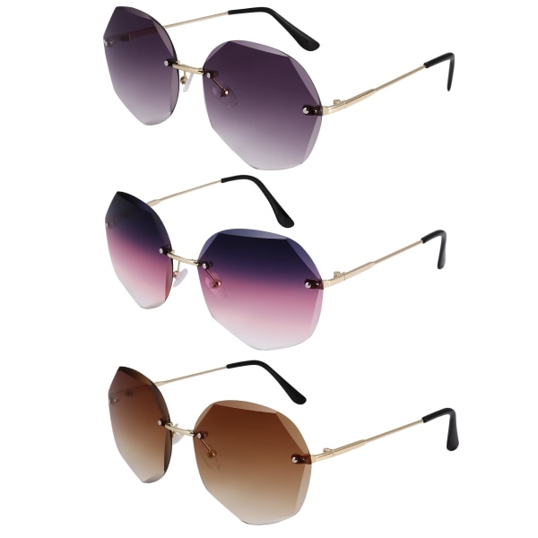 3 stk solbriller for kvinner UV400 beskyttelse