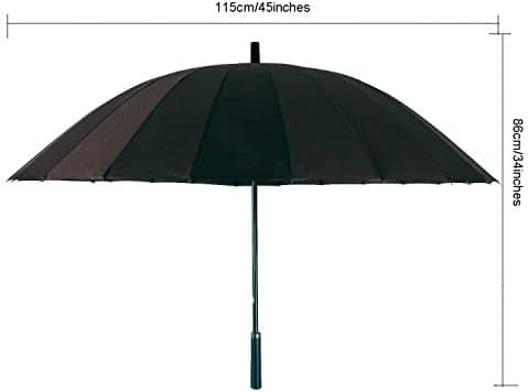 Stokkparaply Dobbel Baldakin 24 Ribber Sol og Regn Dual(Kaffee)