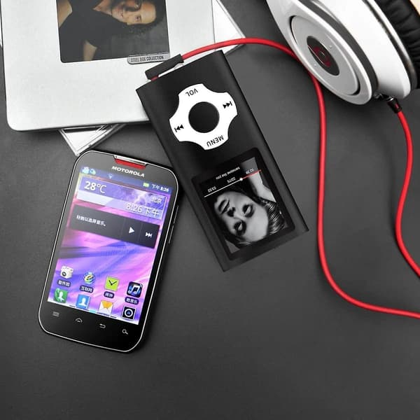 MP3/MP4 Bærbar Afspiller, 1,8 Tommer LCD Skærm, Maksimal Støtte 64GB, Sort black