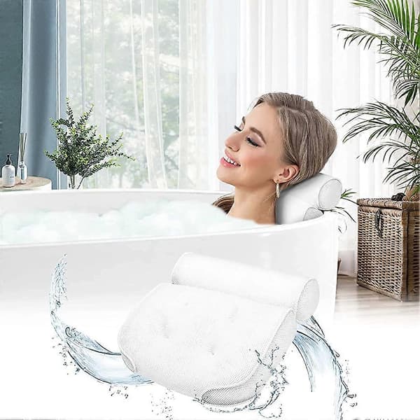 Badkudde, Badkudde med Sugkoppar - Ergonomisk Hembadkudde