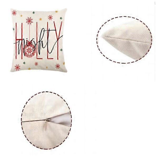 Julepynt - Julepudebetræk 45*45 cm, Holly Night Julepynt til hjemmet, sofapynt
