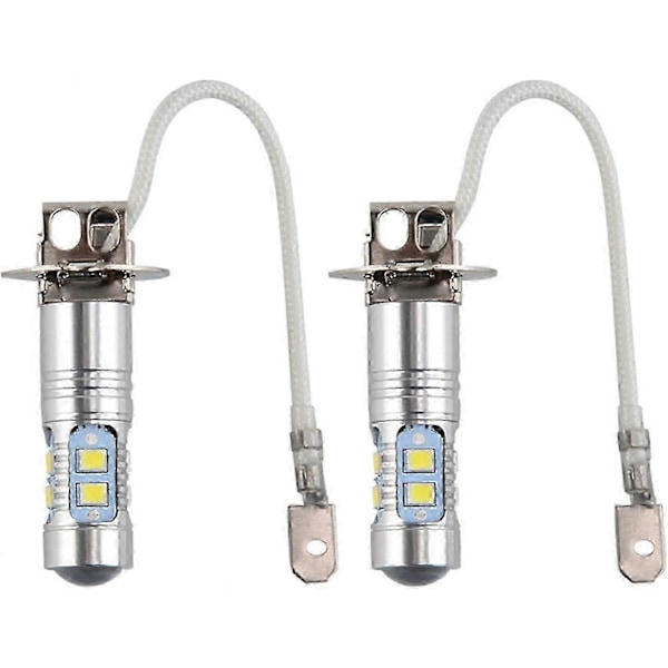 2-pakning LED tåkelyspærer, 12V-24V DC Super Bright White Headlight Conversion Kit H3