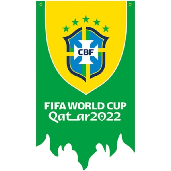 2-pack 30X50" Qatar World Soccer Cup-flagga (för Brasilien)