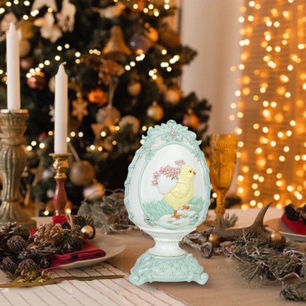 Pizza Ornament Æg Kanin Ornamenter Kreative Tegneserie Malede Æg Hjem Soveværelse Vindue Dekorationer 1stk Sæt Statue (B, One Size)
