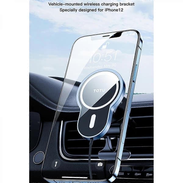 Speddy Series 15W Magnetisk Trådløs Biloplader med Kabel til IPhone 12 Serien